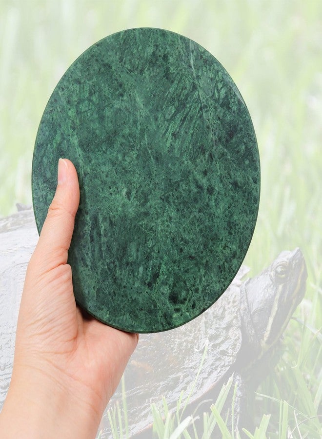 Oooct Reptile Basking Platform, 5.9 inch Natural Marble Tortoise Feeding Slate, Rock Food Bowl for Turtle Lizard Bearded Dragon Gecko Snake Hermit Crab, Tank Aquarium Terrarium Habitat Decor - Image 2
